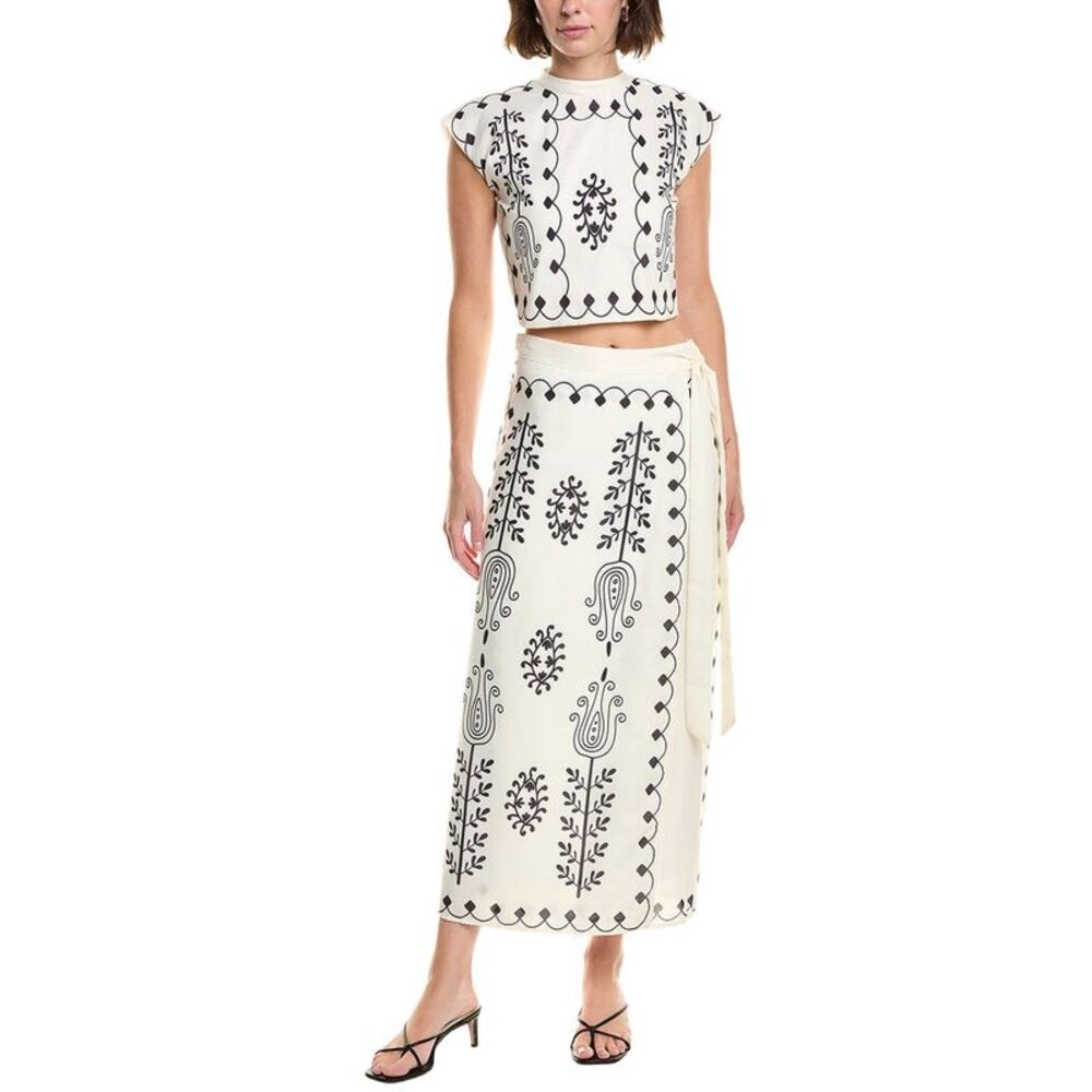 Abbey Womens  2Pc Top & Skirt Set, White